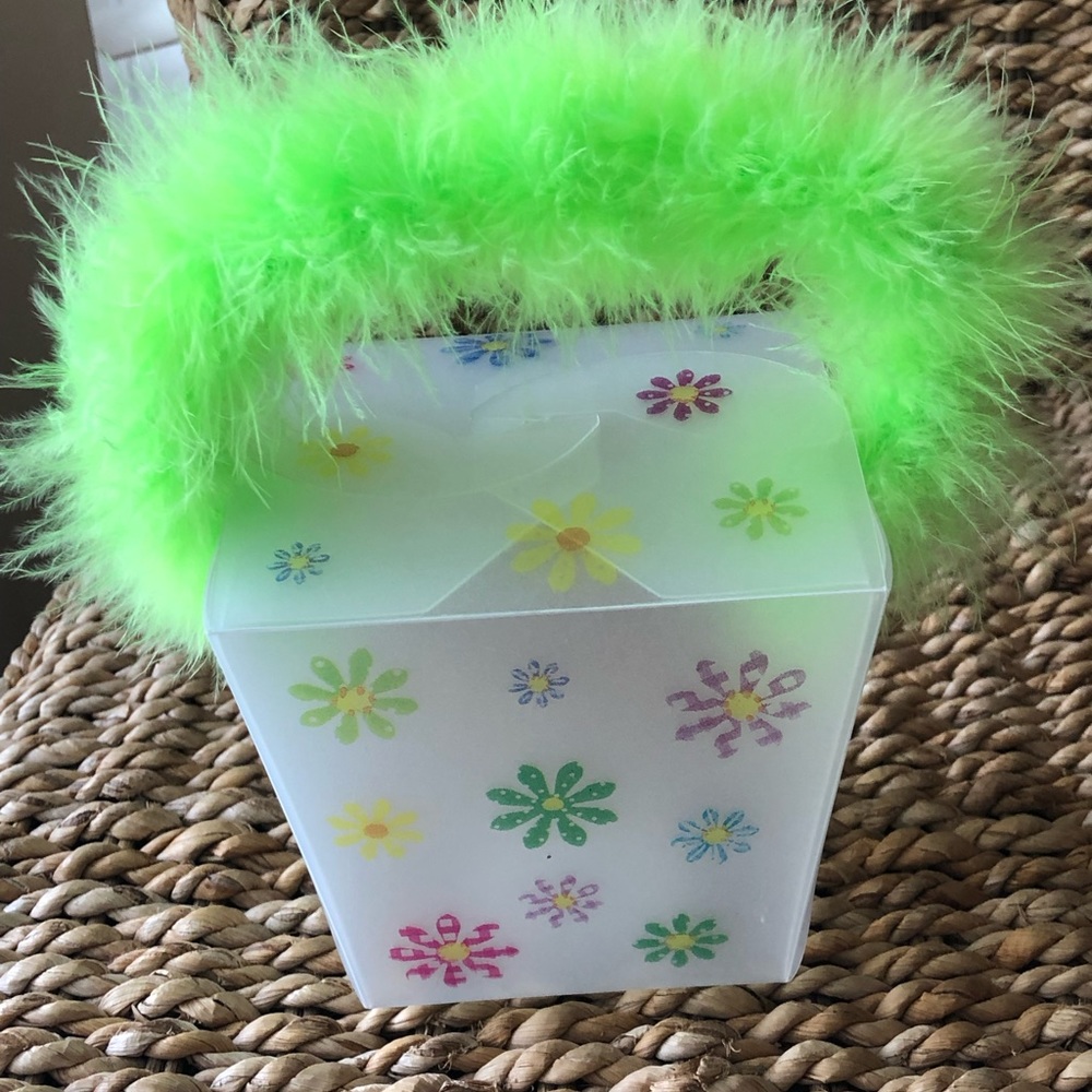 Plastic gift box gift wrap,use as a girls purse.